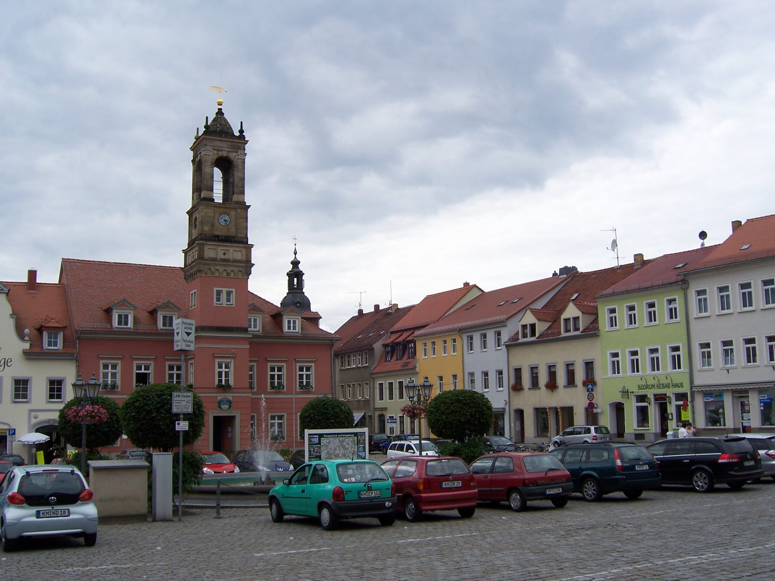 Landkreis Königsbrück Markt mit Rathaus